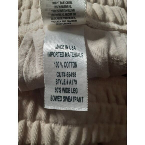 Agolde Jogging Pants Beige Comfy Cozy Joggers Sweatpants Style A179 X-Large - Picture 12 of 12
